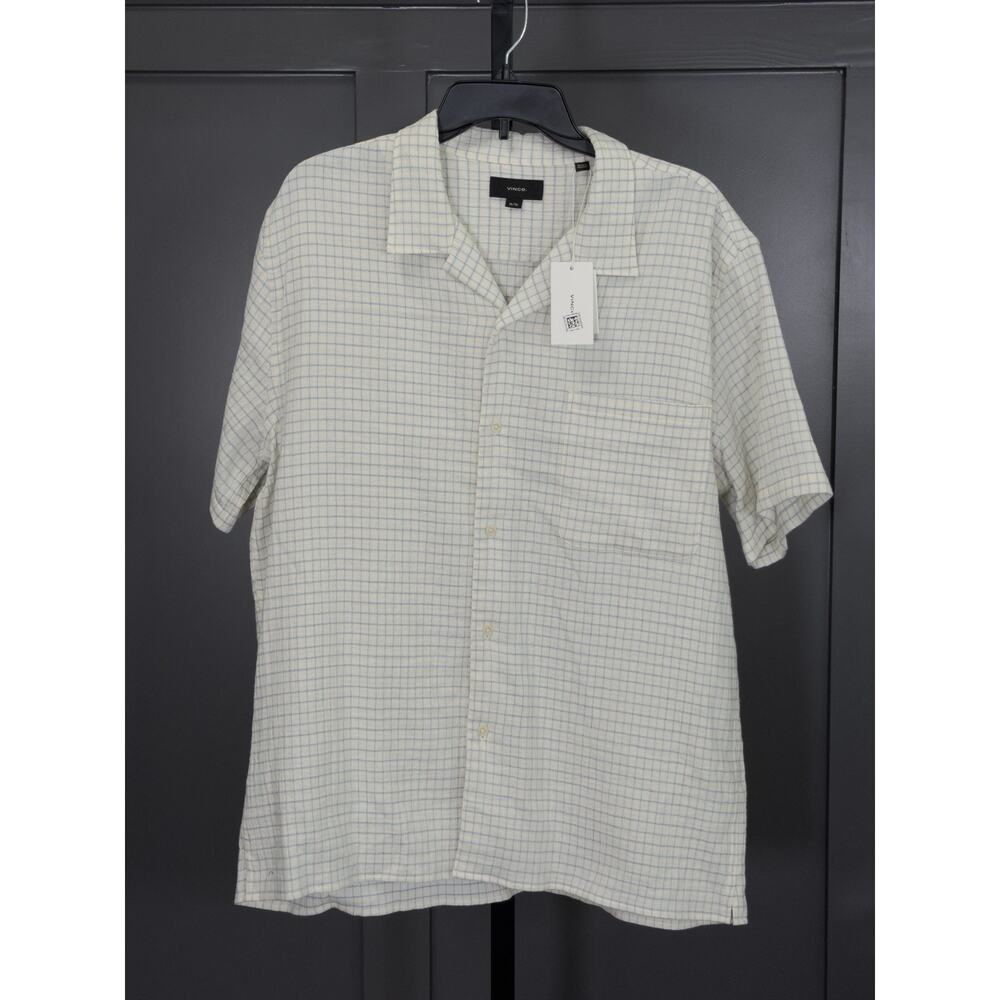Vince Provence Blue SS Button-Up Italian Cotton XL, $255 MSRP
